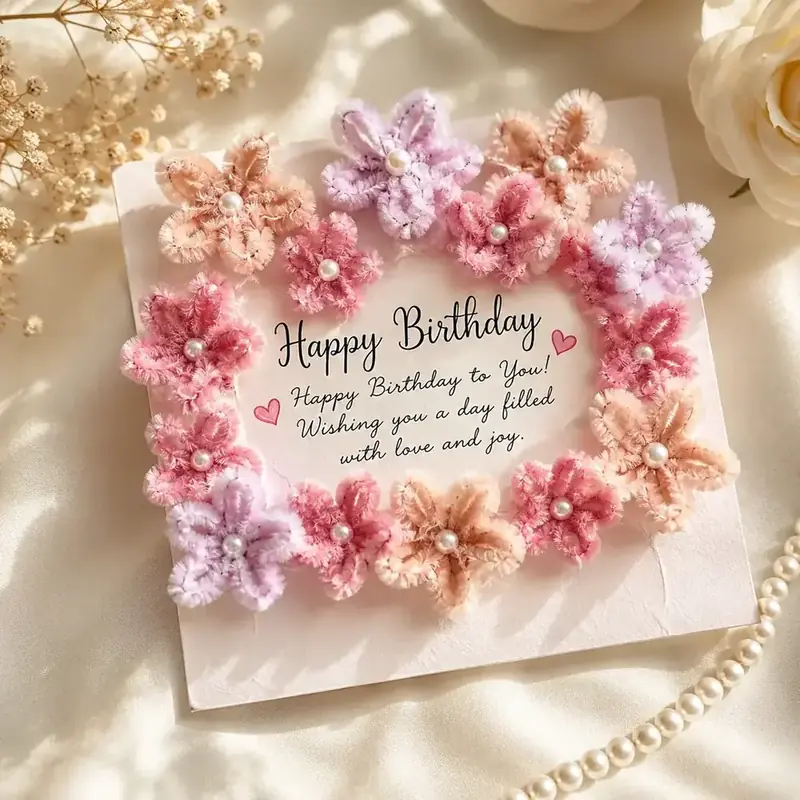 Handmade Floral Birthday Gift Card by tanusartvibesstudio