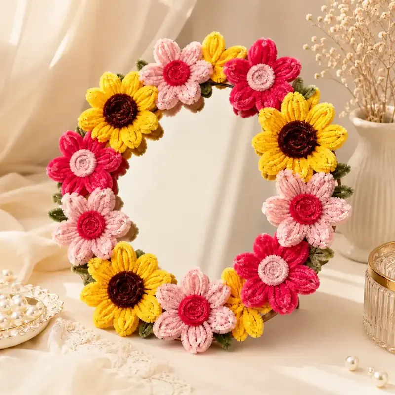 Handmade Floral Mirror Frame by TanuArtVibes Studio