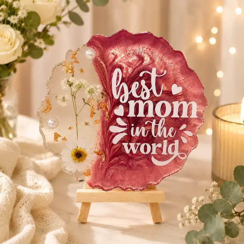 Best Mom Personalized Resin Plaque by TanuArtVibes Studio