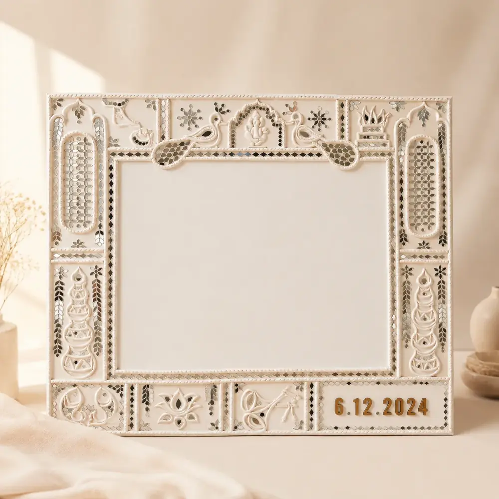 Customized Wedding Lippan Art Photo Frame by TanuArtVibes Studio