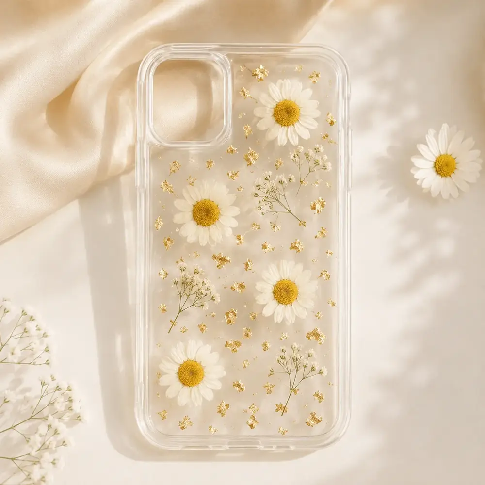 Daisy Floral Resin Phone Cover by tanusartvibesstudio