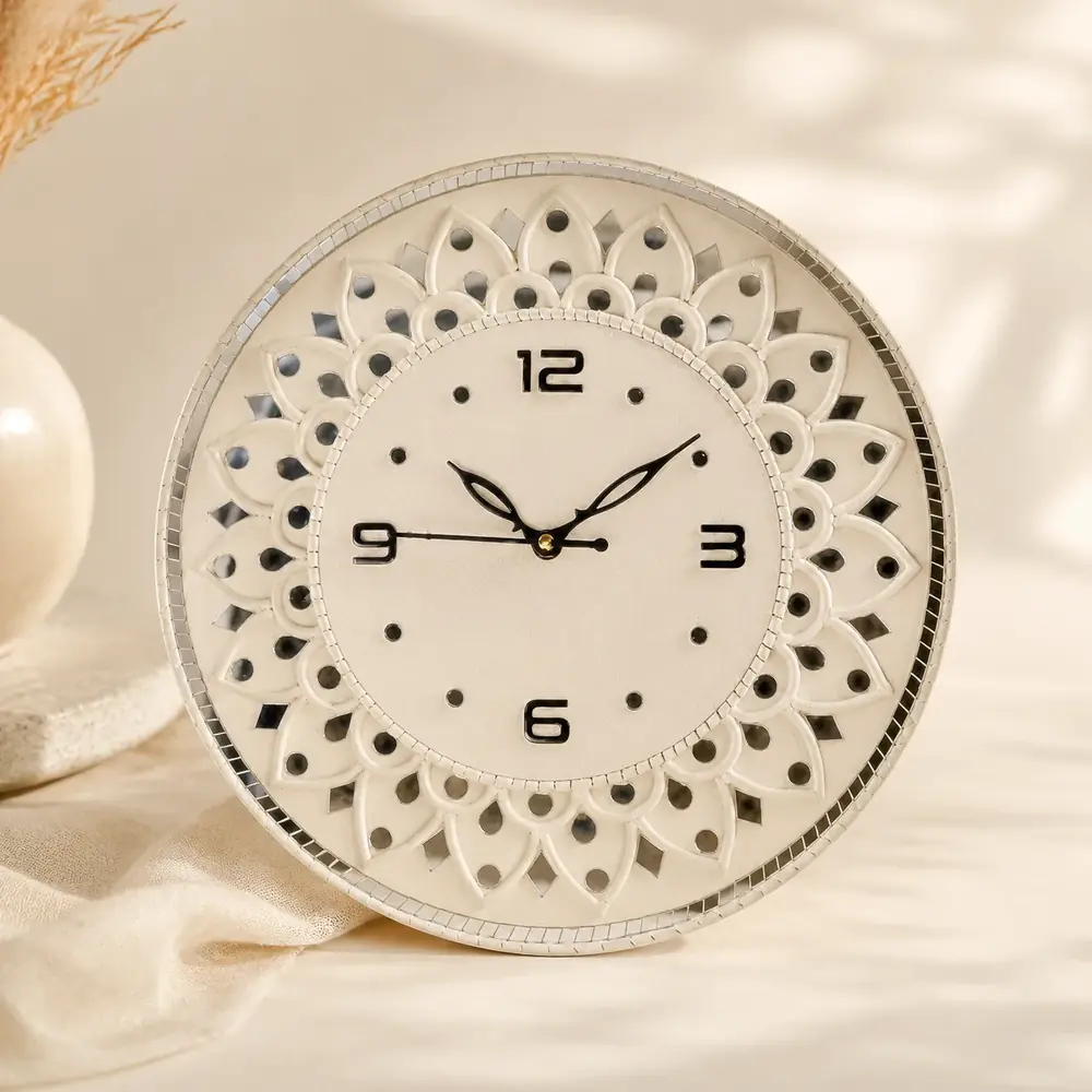 Elegant Lippan Art Wall Clock by tanusartvibesstudio