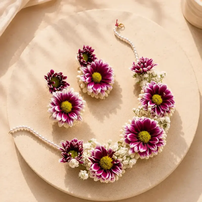 Fresh Floral Jewellery Set by TanuArtVibes Studio
