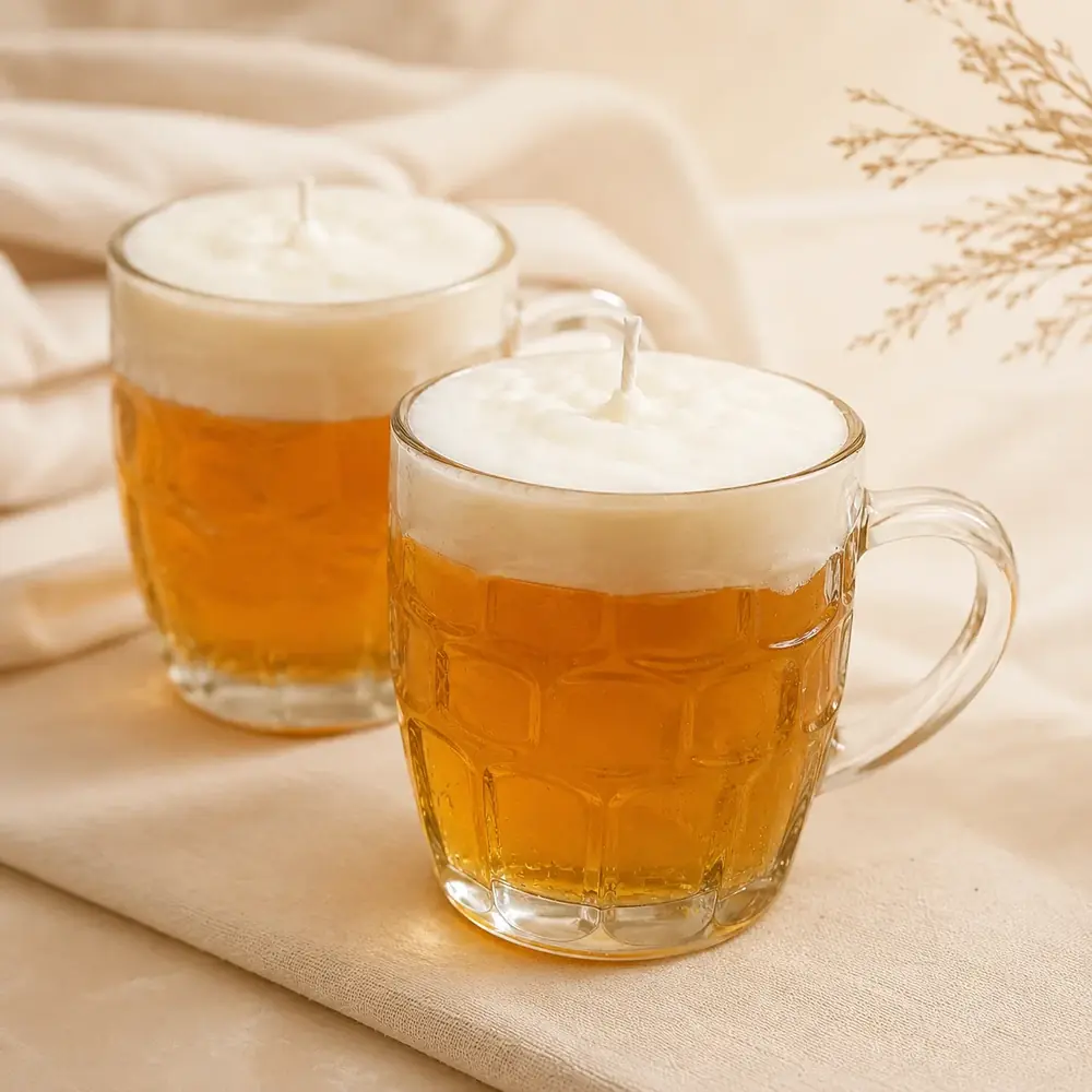 Handmade Beer Mug Candle by TanuArtVibes Studio