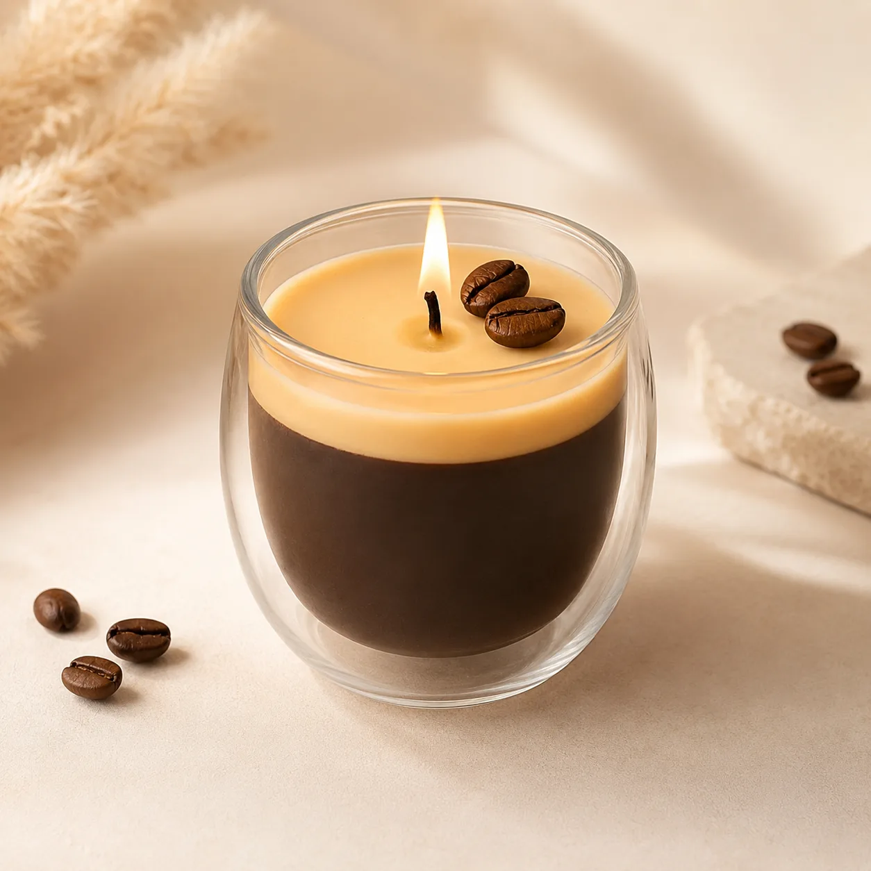 Handmade Coffee Glass Candle by TanuArtVibes Studio