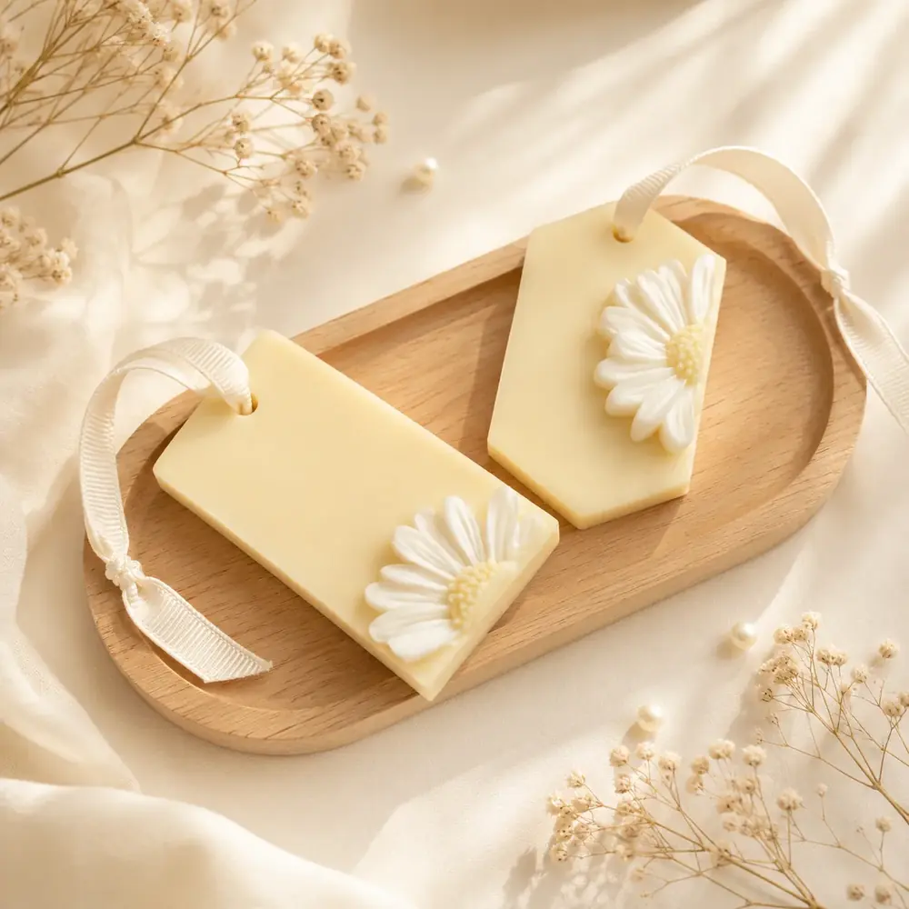 Handmade Daisy Wax Tablet Candle by TanuArtVibes Studio