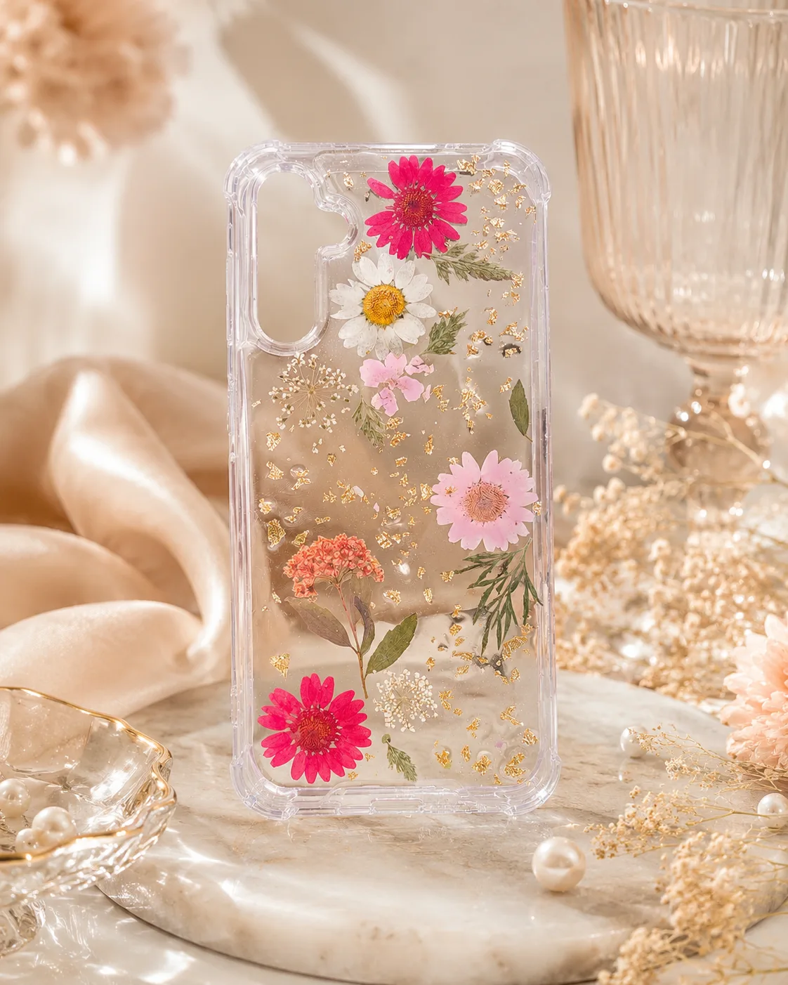 Handmade Floral Resin Phone Cover by TanuArtVibes Studio