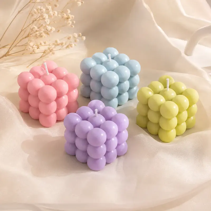 Handmade Glossy Pastel Bubble Candle by tanusartvibesstudio