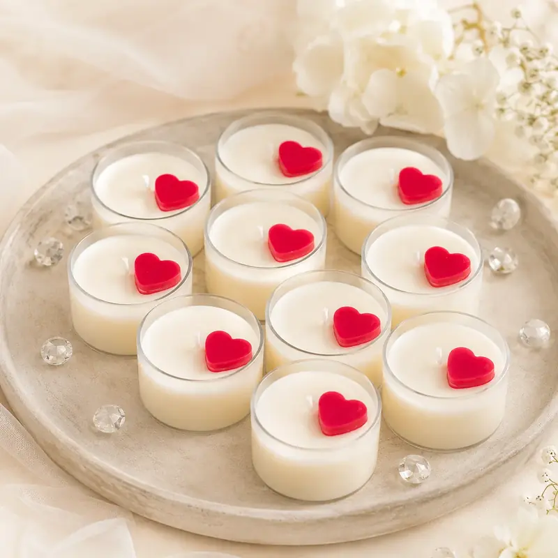 Handmade Heart Tealight Candle by TanuArtVibes Studio
