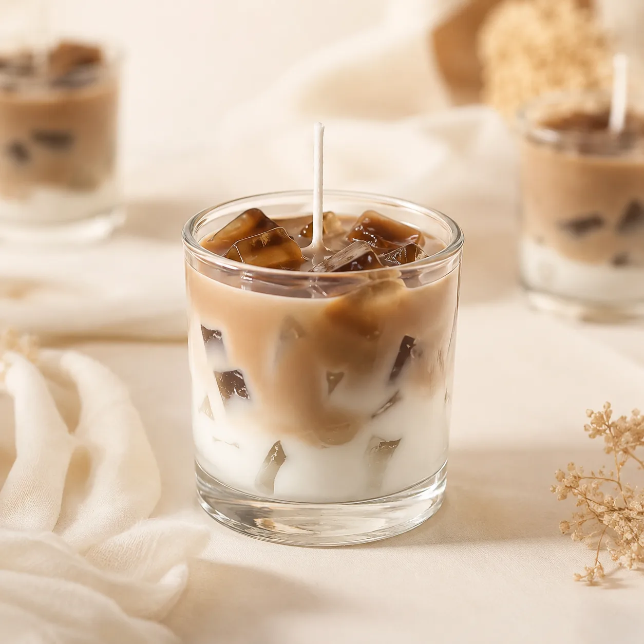 Handmade Iced Coffee Glass Candle by tanusartvibesstudio