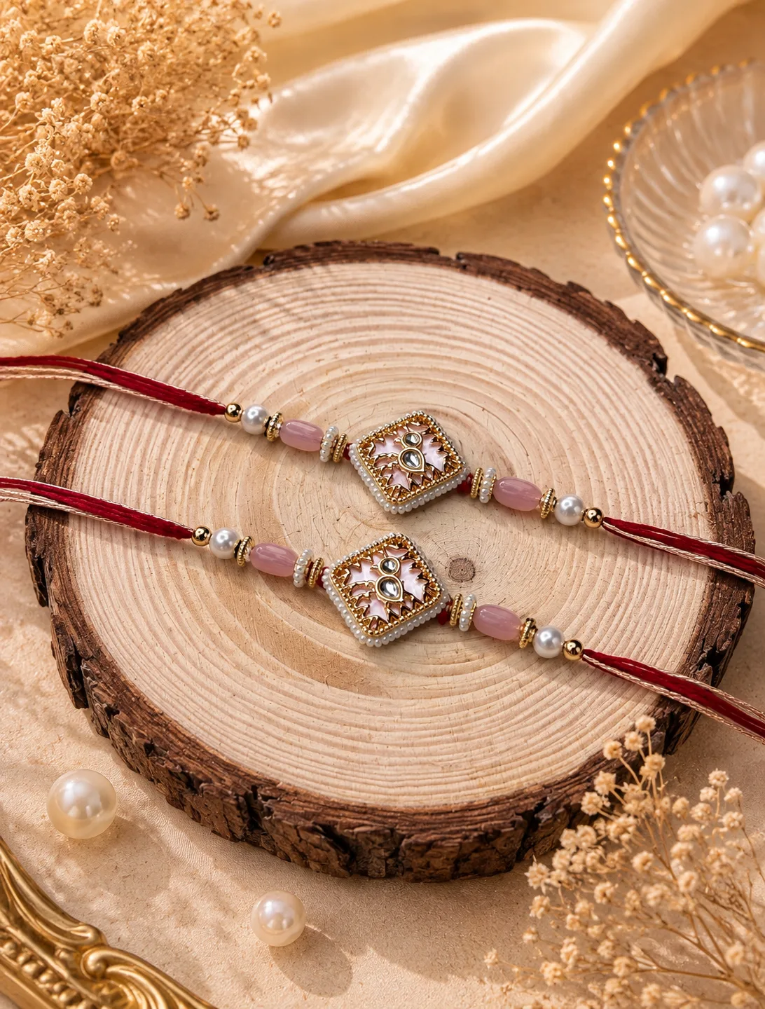 Handmade Pearl Rakhi by TanuArtVibes Studio