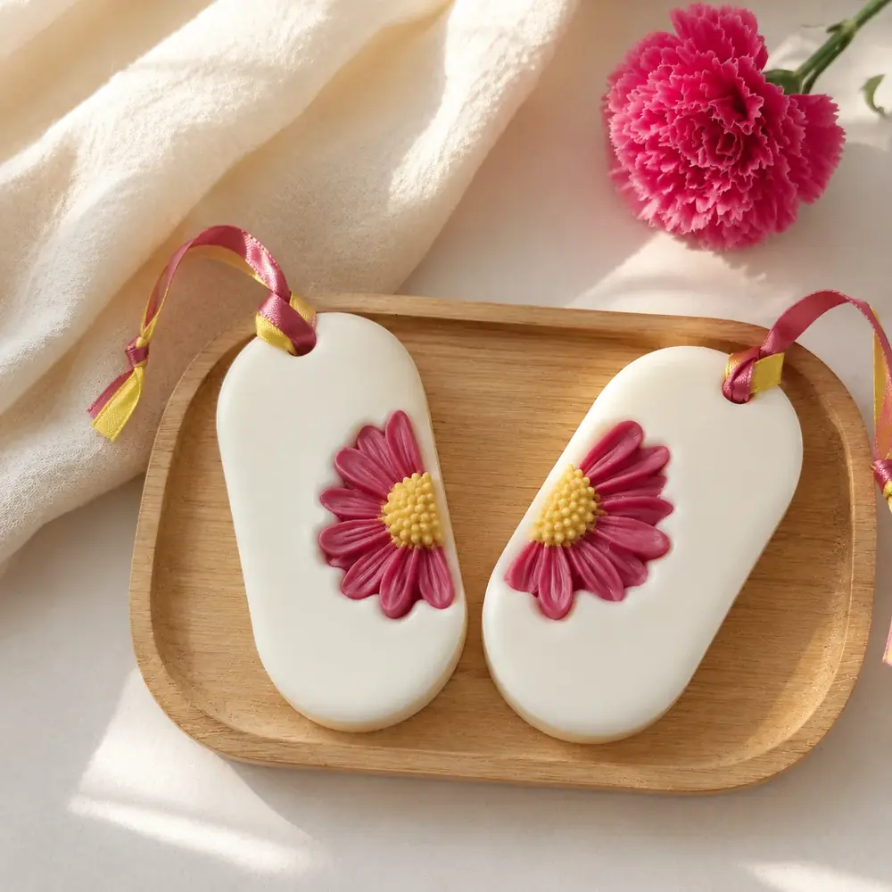 Handmade Pink Daisy Wax Tablet by TanuArtVibes Studio