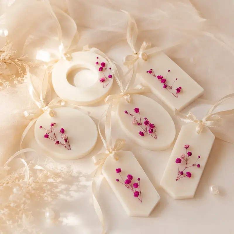 Handmade Pink Floral Wax Tablet by TanuArtVibes Studio
