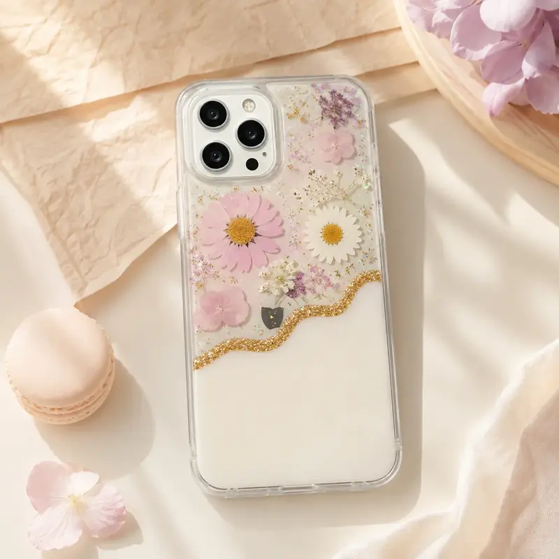 Handmade Resin Floral Phone Cover by tanusartvibesstudio