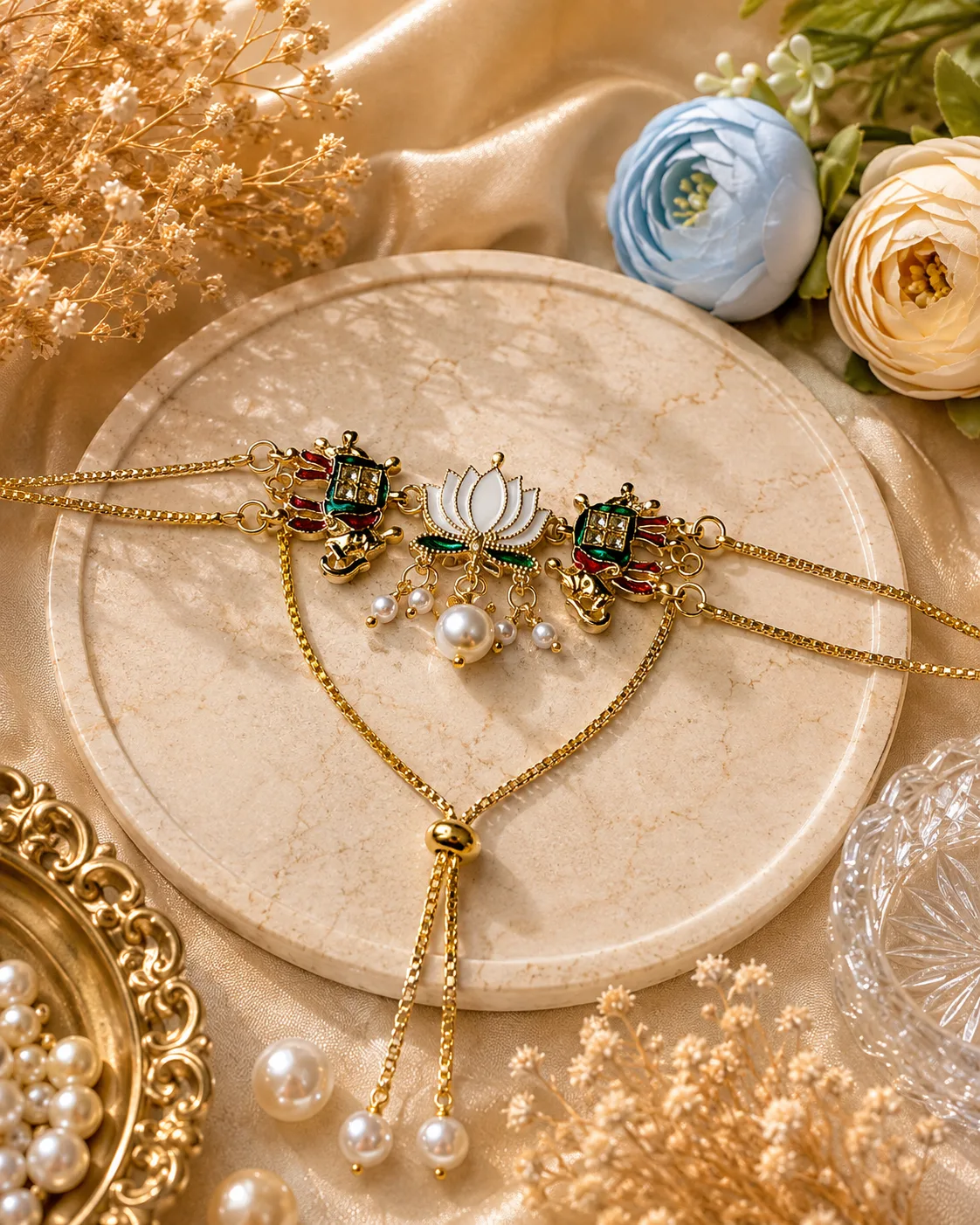 Handmade Royal Lotus Elephant Rakhi by TanuArtVibes Studio