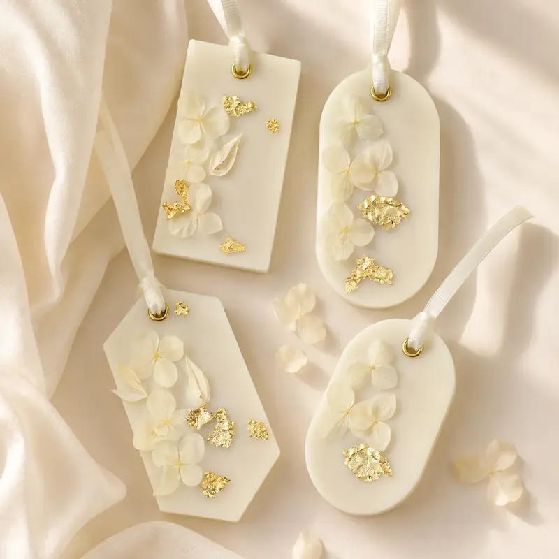 Handmade White Floral Wax Tablet by TanuArtVibes Studio