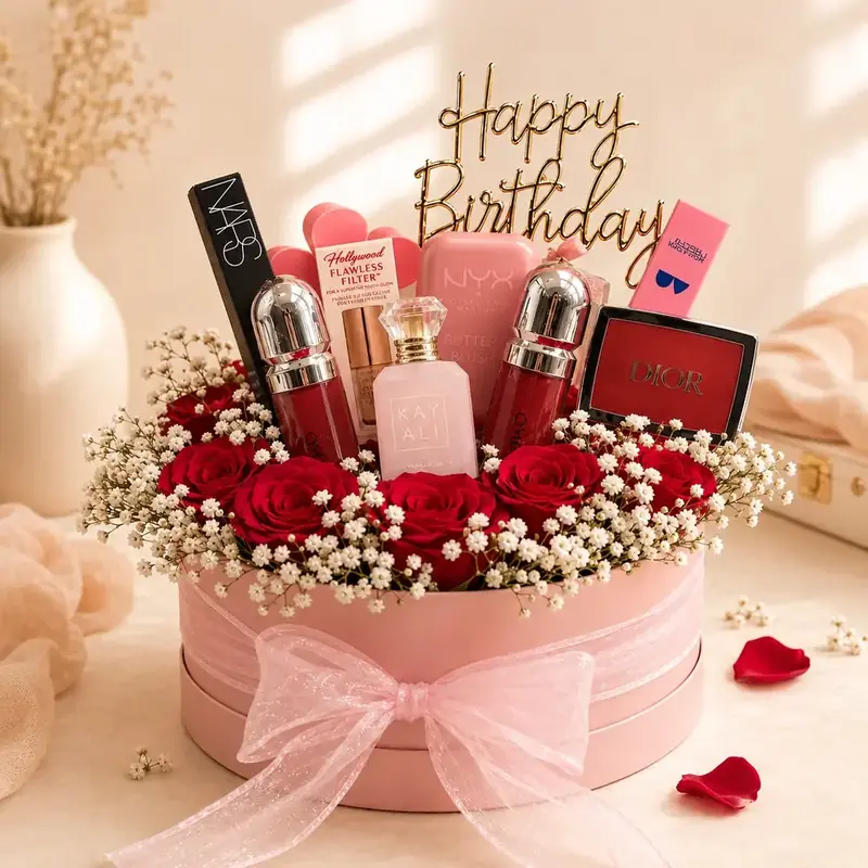 Luxury Birthday Makeup Gift Box Hamper by TanuArtVibes Studio
