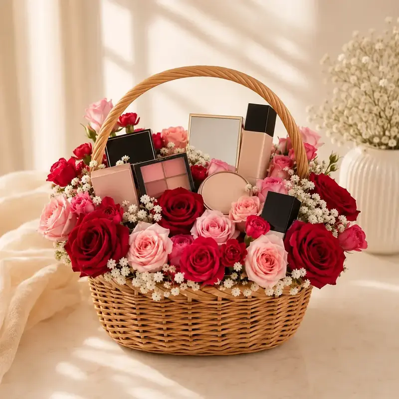 Luxury Floral Makeup Gift Basket Hamper by TanuArtVibes Studio