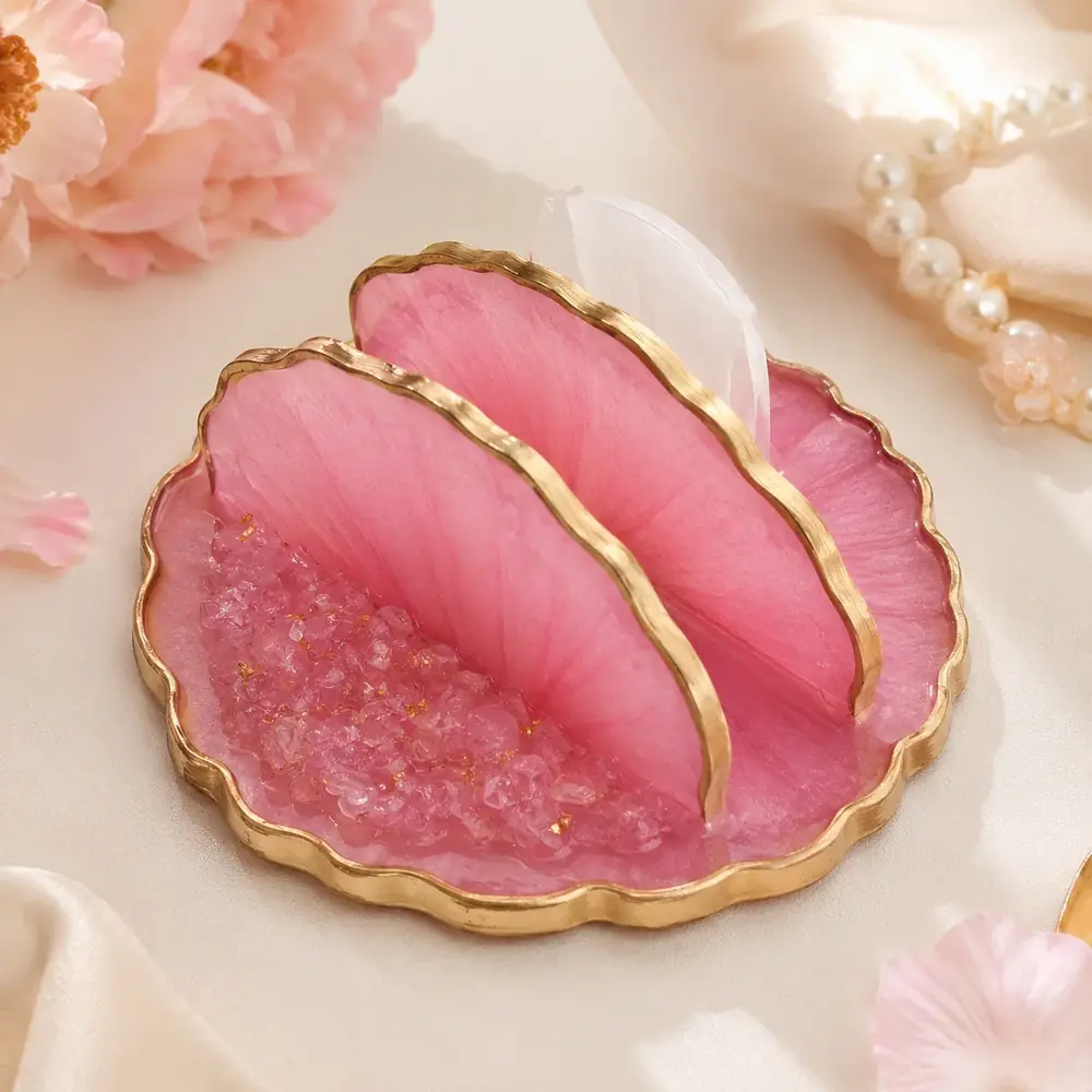 Luxury Pink Resin tissue Holder – Floral Tissue Organizer by TanuArtVibes Studio