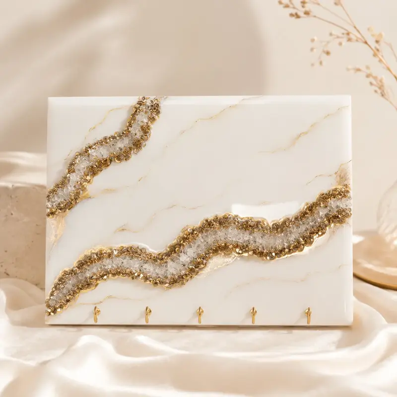 Luxury Resin Jewelry Organizer & Key Holder | Handmade Wall Decor by TanuArtVibes Studio