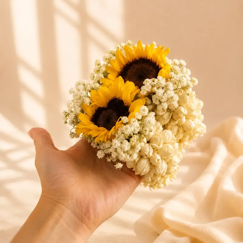 Luxury Sunflower Floral Kalira for Haldi Jewelleryy by tanusartvibesstudio