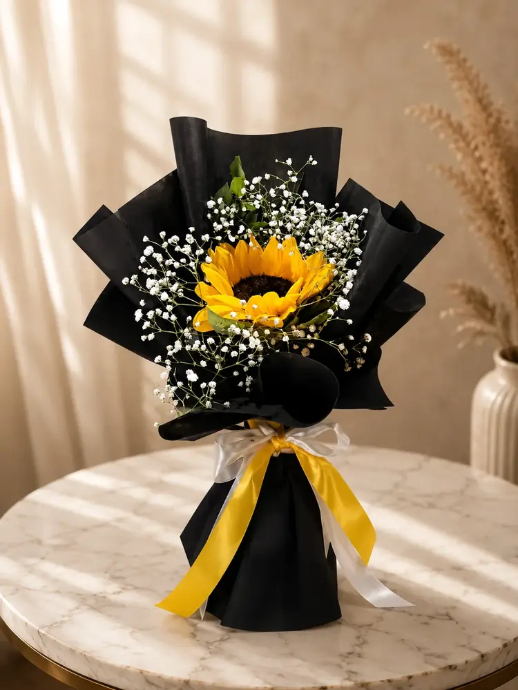 Luxury Sunflower Flower Bouquet by TanuArtVibes Studio