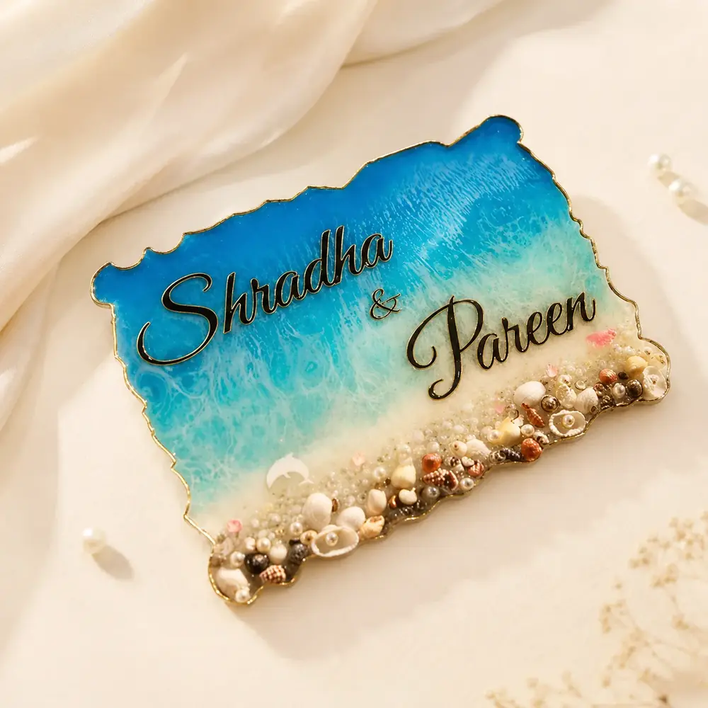 Personalized Ocean Theme Resin Name Plate by TanuArtVibes Studio