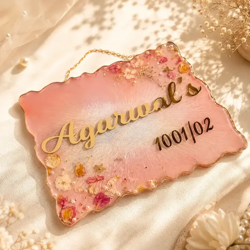 Personalized Resin Baby Name Plate by TanuArtVibes Studio
