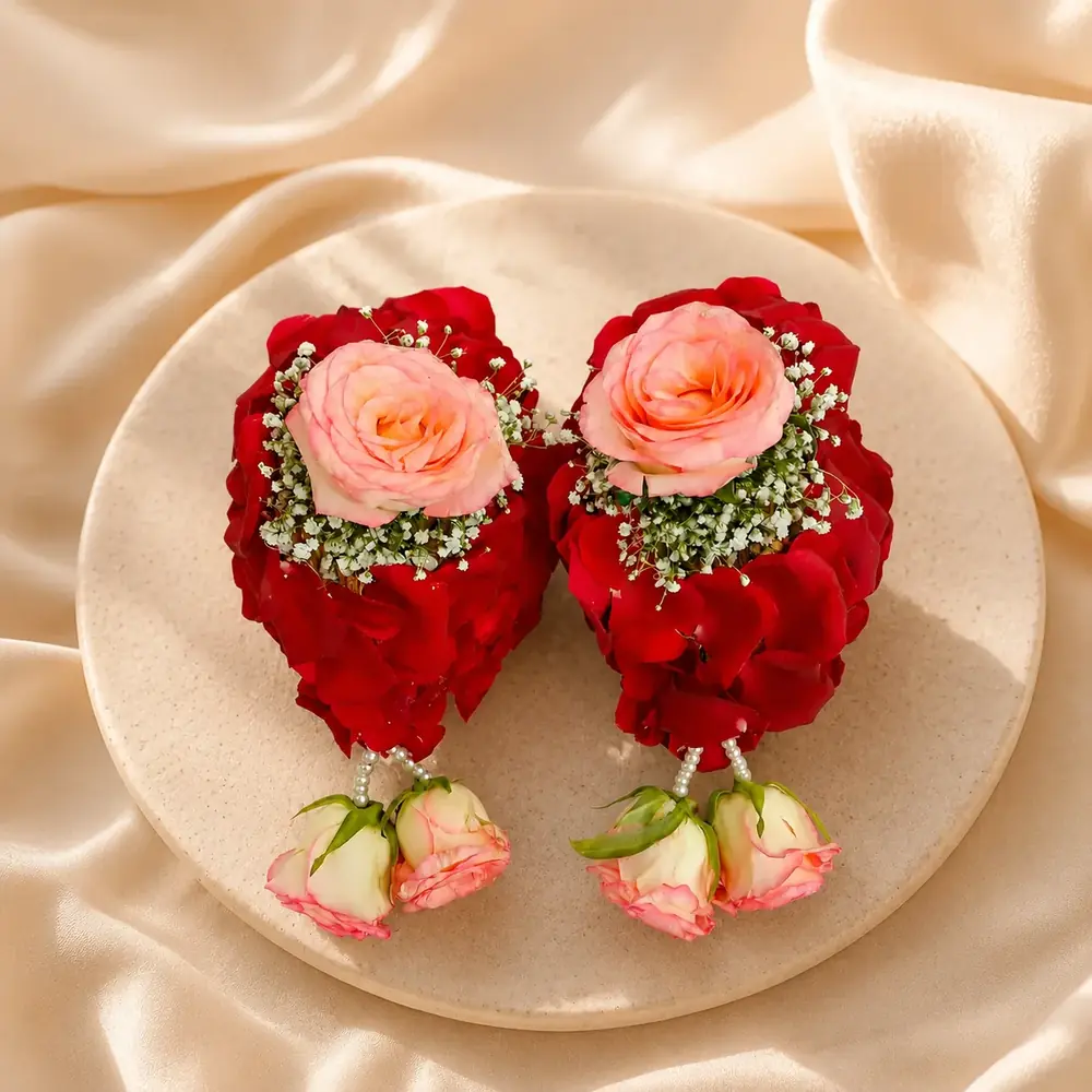 Royal Rose Petal Floral nariyel by TanuArtVibes Studio