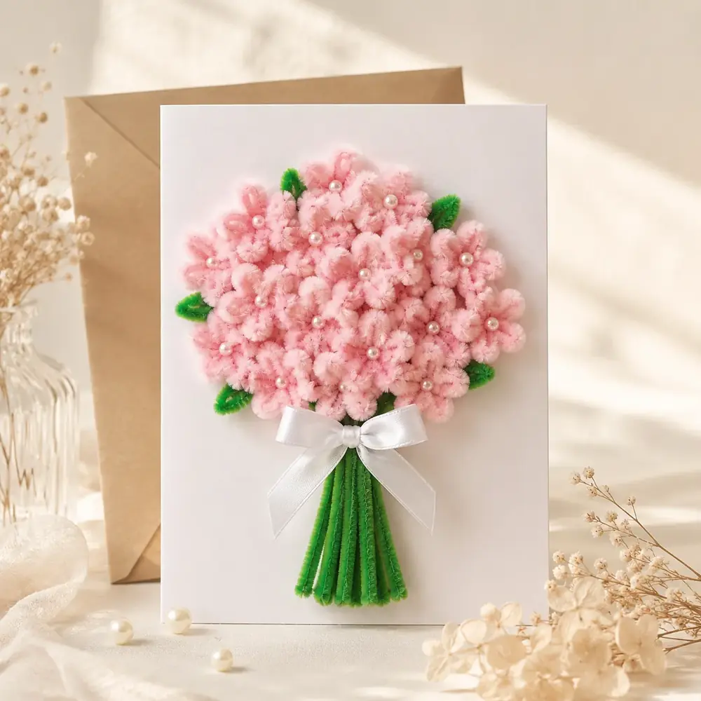 Handmade Floral Bouquet Greeting Card by tanusartvibesstudio