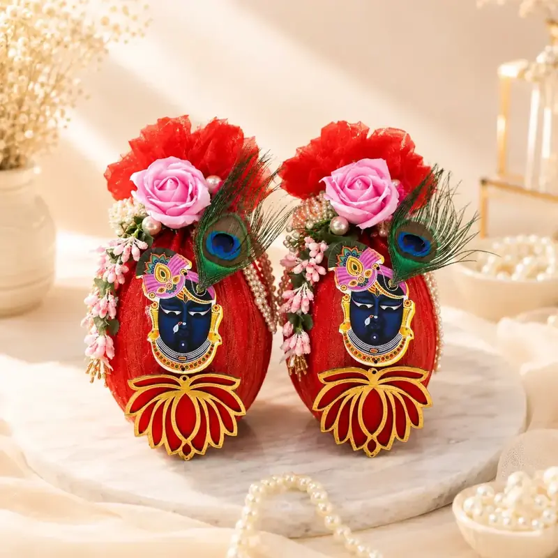 shreenathji Decorative Nariyal Pair by TanuArtVibes Studio